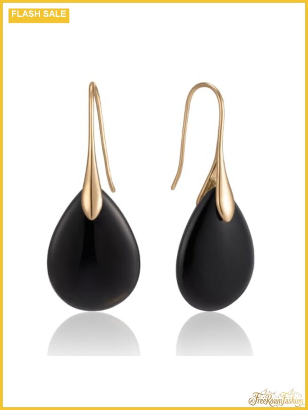 Teardrop Agate Stone Drop Dangle Earrings Fishhook French Wire